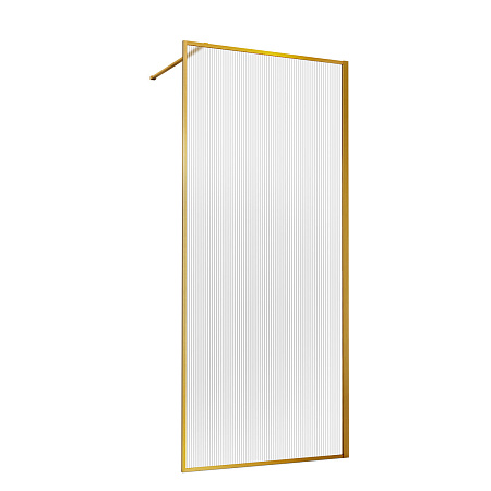 Душевая перегородка Vincea Walk-In VSW-1HP120FLBG 1200x2000 брашированное золото стекло рифленое
