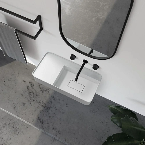 Раковина ABBER Stein AS2627-1.2 подвесная, белая матовая Раковина ABBER Stein AS2627-1.2 подвесная, белая матовая