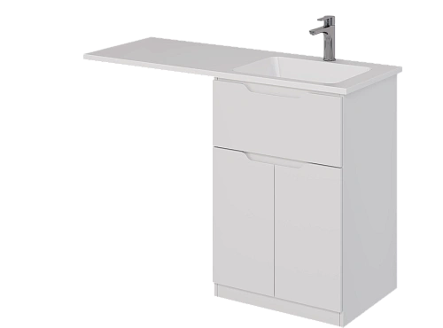 Тумба под раковину DREJA Vega, 60 см, напольная, 1 ящик, 2 дверцы, белый глянец 99.0450 Тумба под раковину DREJA Vega, 60 см, напольная, 1 ящик, 2 дверцы, белый глянец 99.0450