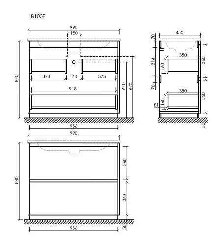 Тумба под раковину Sancos Libra Floor LB100FECH напольная, 990х450х840 дуб чарльстон Тумба под раковину Sancos Libra Floor LB100FECH напольная, 990х450х840 дуб чарльстон