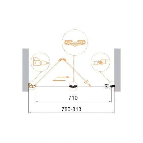 Душевая дверь CEZARES ECO-O-BS-12-80-C-Cr 80см стекло прозрачное, профиль хром Душевая дверь CEZARES ECO-O-BS-12-80-C-Cr 80см стекло прозрачное, профиль хром