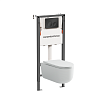 Картинка анонса товара «комплект унитаза ceramica nova ulma rimless cn4006_121001mb с инсталляцией balance и клавишей смыва circle, черный матовый»
