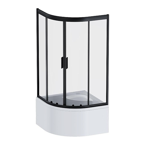 Душевой уголок AM.PM Gem W90G-401A090BT четверть круга 90x90 стекло прозрачное, профиль черный матовый Душевой уголок AM.PM Gem W90G-401A090BT четверть круга 90x90 стекло прозрачное, профиль черный матовый