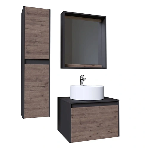 Зеркало GROSSMAN СМАРТ-60 см графит с полкой 60x70 206007 Зеркало GROSSMAN СМАРТ-60 см графит с полкой 60x70 206007