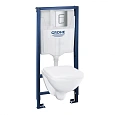 Комплект инсталляции GROHE Solido 39467000 с подвесным унитазом, крышкой и панелью смыва Комплект инсталляции GROHE Solido 39467000 с подвесным унитазом, крышкой и панелью смыва