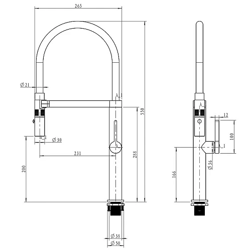 Смеситель для кухни Paulmark LEADER брашированная сталь Le214101-BS Смеситель для кухни Paulmark LEADER брашированная сталь Le214101-BS