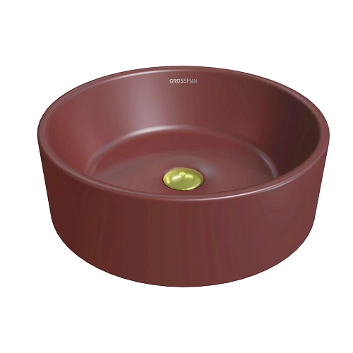 Раковина GROSSMAN Color GR-3013VIM (410x410x150) бордовая матовая Раковина GROSSMAN Color GR-3013VIM (410x410x150) бордовая матовая