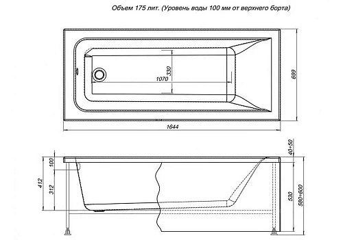 Акриловая ванна Aquanet Bright 165x70 (с каркасом) 00230255 Акриловая ванна Aquanet Bright 165x70 (с каркасом) 00230255