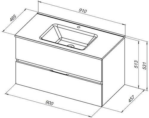 Тумба под раковину Aquanet Алвита New 90 2 ящика, белый матовый 00303920 Тумба под раковину Aquanet Алвита New 90 2 ящика, белый матовый 00303920