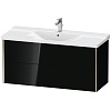 Картинка анонса товара «тумба под раковину duravit xviu xv41180b140 подвесная 121 см черный глянцевый»