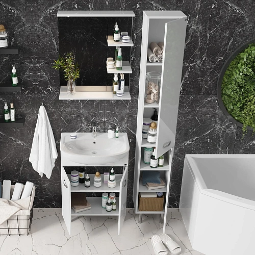 Тумба под раковину Onika Коралл 60 см 106149 напольная, белая (для Уют 60) Тумба под раковину Onika Коралл 60 см 106149 напольная, белая (для Уют 60)