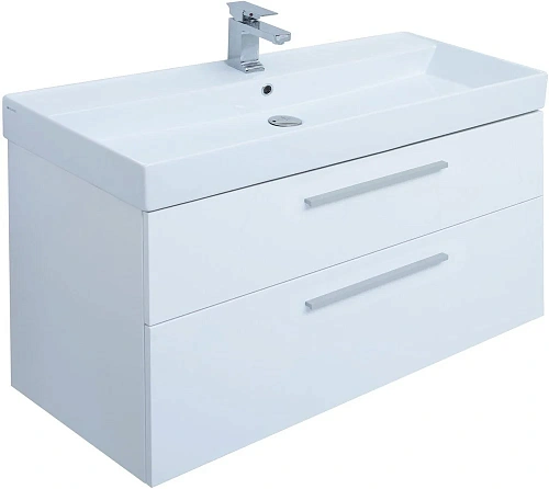 Тумба под раковину Aquanet Nova 100 белый глянец 00249922 Тумба под раковину Aquanet Nova 100 белый глянец 00249922