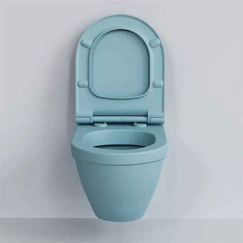 Унитаз подвесной Nord 133T20801 (535x360x385) голубой матовый без сиденья Унитаз подвесной Nord 133T20801 (535x360x385) голубой матовый без сиденья