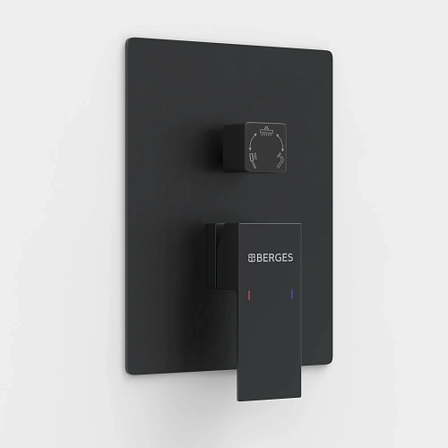 Душевая система BERGES NARDIS 3S встраиваемая, поворотный излив, черный матовый 071011 Душевая система BERGES NARDIS 3S встраиваемая, поворотный излив, черный матовый 071011