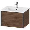 Картинка анонса товара «тумба под раковину duravit xviu xv40250b221 подвесная 61 см орех/черный»
