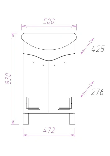 Тумба под раковину Onika ЛАДА 50.11 105002 Тумба под раковину Onika ЛАДА 50.11 105002