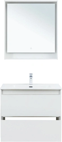 Тумба под раковину Aquanet Милан 80 белый глянец 00336369 подвесная Тумба под раковину Aquanet Милан 80 белый глянец 00336369 подвесная