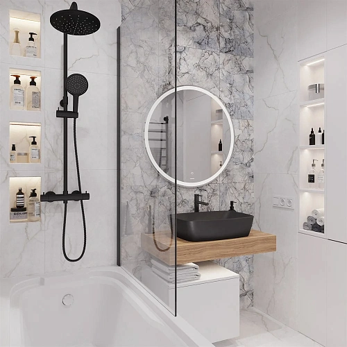 Комплект мебели STWORKI Ольборг 80 столешница дуб французский, без отверстий, с тумбой 50, с раковин 542485 Комплект мебели STWORKI Ольборг 80 столешница дуб французский, без отверстий, с тумбой 50, с раковин 542485