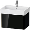 Картинка анонса товара «тумба под раковину duravit xviu xv42350b140 подвесная 68.4 см черный глянцевый»