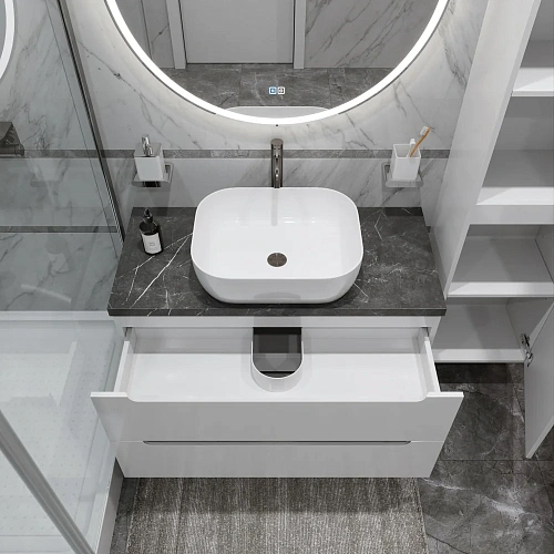 Тумба со столешницей и раковиной BelBagno ETNA 100 etna100bl-kepmno-1302-set подвесная ETNA100BL-KEPMNO-1302-SET Тумба со столешницей и раковиной BelBagno ETNA 100 etna100bl-kepmno-1302-set подвесная ETNA100BL-KEPMNO-1302-SET