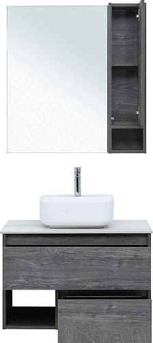 Комплект мебели STWORKI Карлстад 75 дуб рошелье, монте тиберио, в стиле лофт, под дерево, серая, под 425254 Комплект мебели STWORKI Карлстад 75 дуб рошелье, монте тиберио, в стиле лофт, под дерево, серая, под 425254