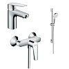 Картинка анонса товара «комплект смесителей hansgrohe logis e setlogise100d 71178000+71610000+26532400 с душевым гарнитуром»
