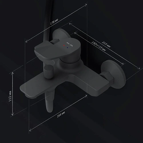 Смеситель для ванны AM.PM X-Joy F85A10022 черный Смеситель для ванны AM.PM X-Joy F85A10022 черный