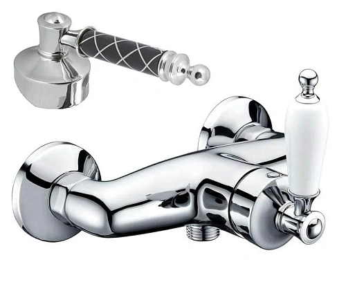 Смеситель для душа Boheme Vogue 224-MR-B хром Murano, черное Смеситель для душа Boheme Vogue 224-MR-B хром Murano, черное