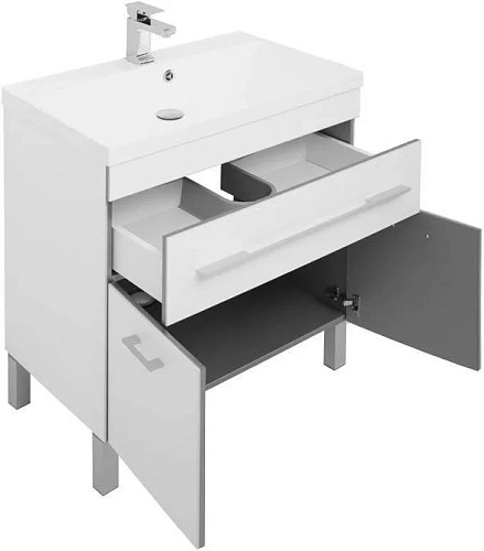 Тумба с раковиной Aquanet Верона 75 белый (напольная 1 ящик 2 дверцы) 00287670 Тумба с раковиной Aquanet Верона 75 белый (напольная 1 ящик 2 дверцы) 00287670
