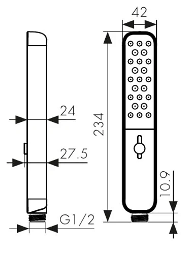 Душевая лейка Kaiser 4-х режимная, 223х42х24мм вороненая сталь SH-111 Душевая лейка Kaiser 4-х режимная, 223х42х24мм вороненая сталь SH-111
