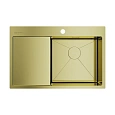 Кухонная мойка Omoikiri Akisame 78-LG-R нерж.сталь/светлое золото 4973086 Кухонная мойка Omoikiri Akisame 78-LG-R нерж.сталь/светлое золото 4973086