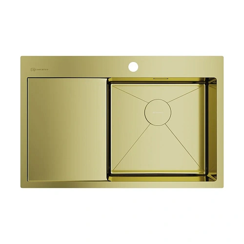 Кухонная мойка Omoikiri Akisame 78-LG-R нерж.сталь/светлое золото 4973086 Кухонная мойка Omoikiri Akisame 78-LG-R нерж.сталь/светлое золото 4973086
