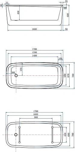Акриловая ванна Allen Brau Infinity 170x78 2.21003.21/PGM белый матовый/платиново-серый Акриловая ванна Allen Brau Infinity 170x78 2.21003.21/PGM белый матовый/платиново-серый