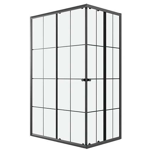 Душевой уголок Niagara Eco NG-1018-14QKL (100x80x190) прямоугольник, раздвиж, профиль черный, стекло КЛЕТКА (4мм) Душевой уголок Niagara Eco NG-1018-14QKL (100x80x190) прямоугольник, раздвиж, профиль черный, стекло КЛЕТКА (4мм)