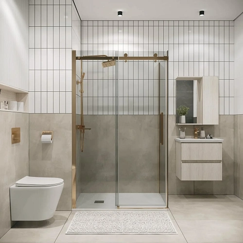 Боковая стенка GROSSMAN Classic 200.K33.04.90.32.00 (90x195) золото сатин, стекло прозрачное Боковая стенка GROSSMAN Classic 200.K33.04.90.32.00 (90x195) золото сатин, стекло прозрачное