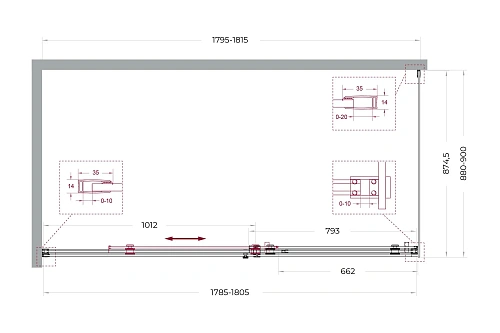 Душевой уголок BelBagno SOFT_CLOSE-2-AH-1-180/90-C-GM 180x90 см, профиль оружейная сталь, стекло прозрачное Душевой уголок BelBagno SOFT_CLOSE-2-AH-1-180/90-C-GM 180x90 см, профиль оружейная сталь, стекло прозрачное