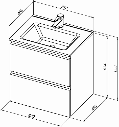 Тумба под раковину De Aqua Ариетта NEW 60 белый матовый 00265579 Тумба под раковину De Aqua Ариетта NEW 60 белый матовый 00265579