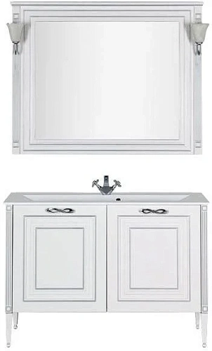 Комплект мебели Aquanet Паола 120 белый/серебро (литьевой мрамор) 00182131 Комплект мебели Aquanet Паола 120 белый/серебро (литьевой мрамор) 00182131