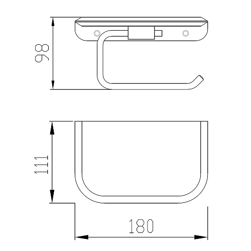 Держатель туалетной бумаги ABBER Nord AA1530B с полкой для телефона черный матовый Держатель туалетной бумаги ABBER Nord AA1530B с полкой для телефона черный матовый