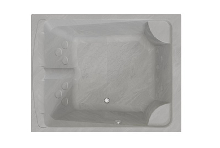 Мини бассейн Radomir Римини Silver 1-30-0-0-0-047С серый мрамор, 1900х1500, рама-подставка, слив-перелив хром