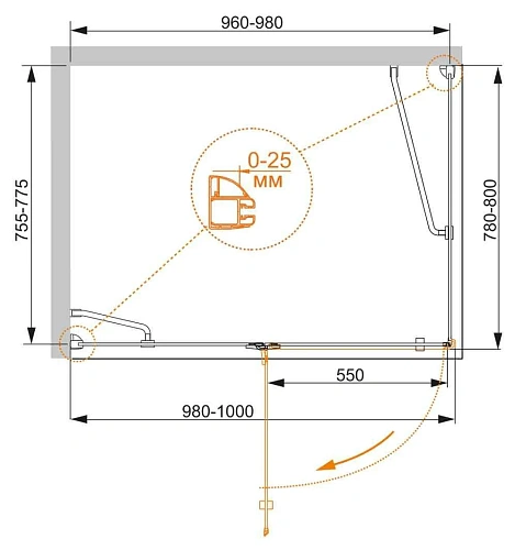Душевой уголок CEZARES BERGAMO-W-AH-1-90/80-C-Cr-L 90x80см стекло прозрачное, профиль хром Душевой уголок CEZARES BERGAMO-W-AH-1-90/80-C-Cr-L 90x80см стекло прозрачное, профиль хром