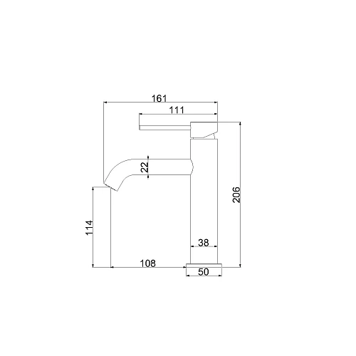 Смеситель для раковины Vincea City VBF-2C1MB однорычажный, черный матовый Смеситель для раковины Vincea City VBF-2C1MB однорычажный, черный матовый