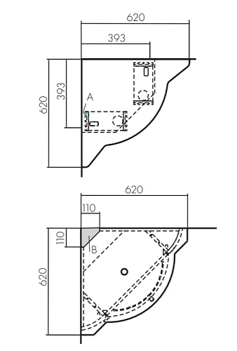 Тумба под раковину Aquaton Альтаир 62 угловой белый 1A042601AR010 Тумба под раковину Aquaton Альтаир 62 угловой белый 1A042601AR010