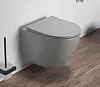 Унитаз подвесной CeramaLux 2197 MH светло-серый матовый с крышкой микролифт