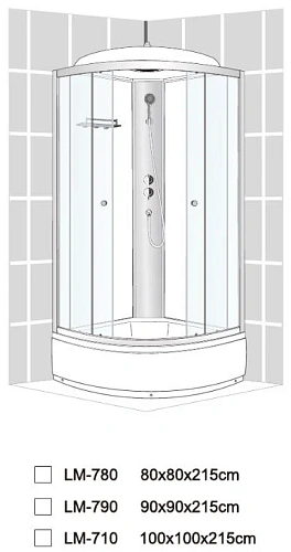 Душевая кабина Dto LM710N (LM710NGM) 100x100 см с гидромассажем Душевая кабина Dto LM710N (LM710NGM) 100x100 см с гидромассажем