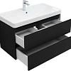 Тумба под раковину Aquanet Вега 2.0 90 черный 00337956 подвесная Тумба под раковину Aquanet Вега 2.0 90 черный 00337956 подвесная