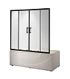 Шторка на ванну Taliente 170x140см, раздвижная, прозрачное стекло 6мм, черный профиль TA-1714CB Шторка на ванну Taliente 170x140см, раздвижная, прозрачное стекло 6мм, черный профиль TA-1714CB