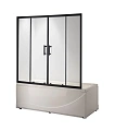 Шторка на ванну Taliente 170x140см, раздвижная, прозрачное стекло 6мм, черный профиль TA-1714CB Шторка на ванну Taliente 170x140см, раздвижная, прозрачное стекло 6мм, черный профиль TA-1714CB