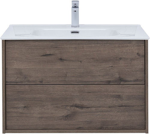 Тумба под раковину Aquanet Lino 80 (Flat) дуб веллингтон 00287543 Тумба под раковину Aquanet Lino 80 (Flat) дуб веллингтон 00287543