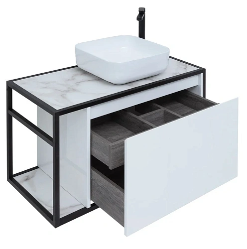 Тумба под раковину Aquanet Nova Lite Loft 90 R белый 00261651 Тумба под раковину Aquanet Nova Lite Loft 90 R белый 00261651